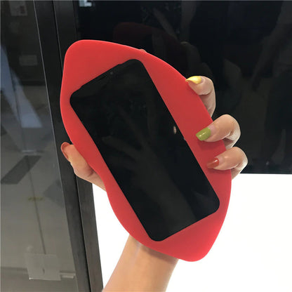 Fun Red Lips Silicone iPhone Phone Case