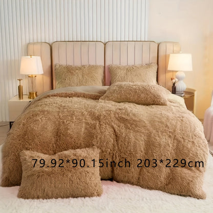 Soft Plush Velvet Duvet Cover Set for Cozy Bedding