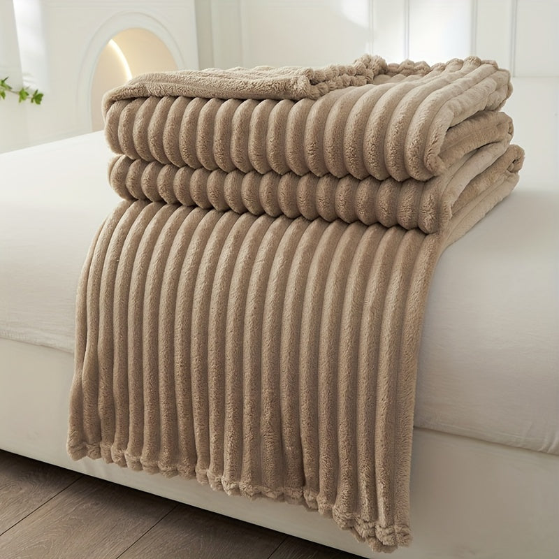 Cozy Ribbed Throw Blanket