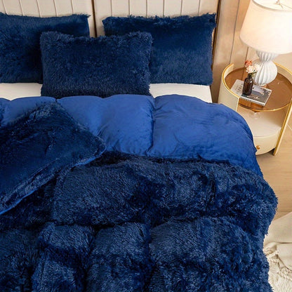 Cozy Fesara Plush Duvet Cover Set with Zipper