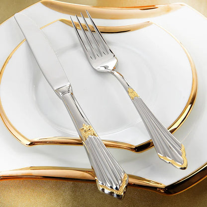 Premium 4-Piece Gold Plated Stainless Steel Cutlery Set