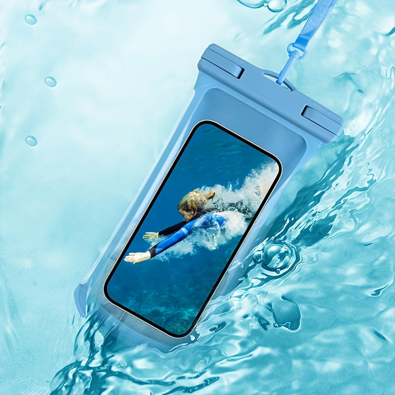 Waterproof Phone Pouch with Neck Strap for Beach and Travel – Durable PVC Smartphone Case for 20-32 cm Devices-3