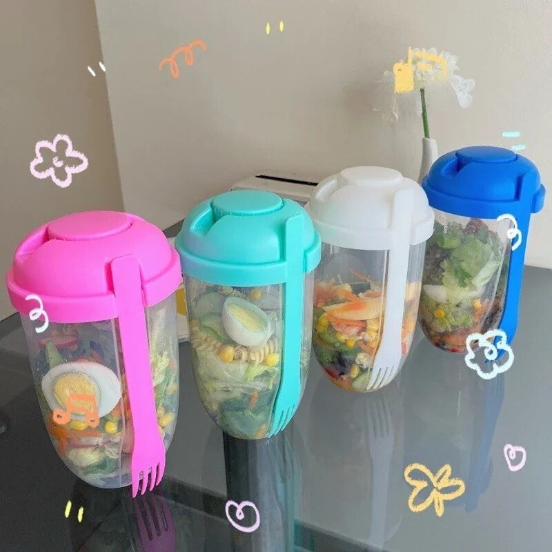 Portable Salad Container Bowl