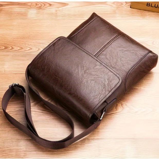 Classic Genuine Leather Crossbody Bag for Men