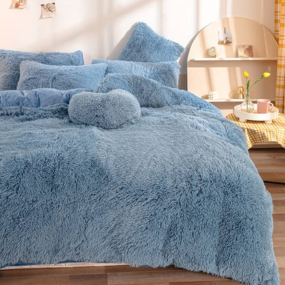 Soft Plush Velvet Duvet Cover Set for Cozy Bedding