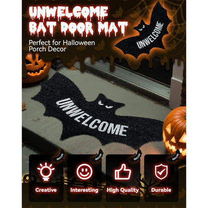 Spooky Halloween Bat Welcome Mat - Fesara
