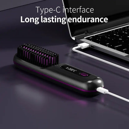 Compact Hair Straightening Brush