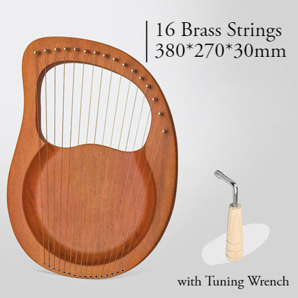 Classic Mahogany Lyre Harp with 16 Strings