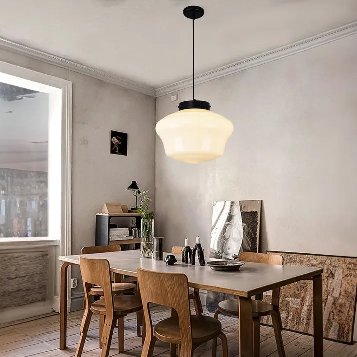 Vintage Retro Pendant Lamp with Glass Shade