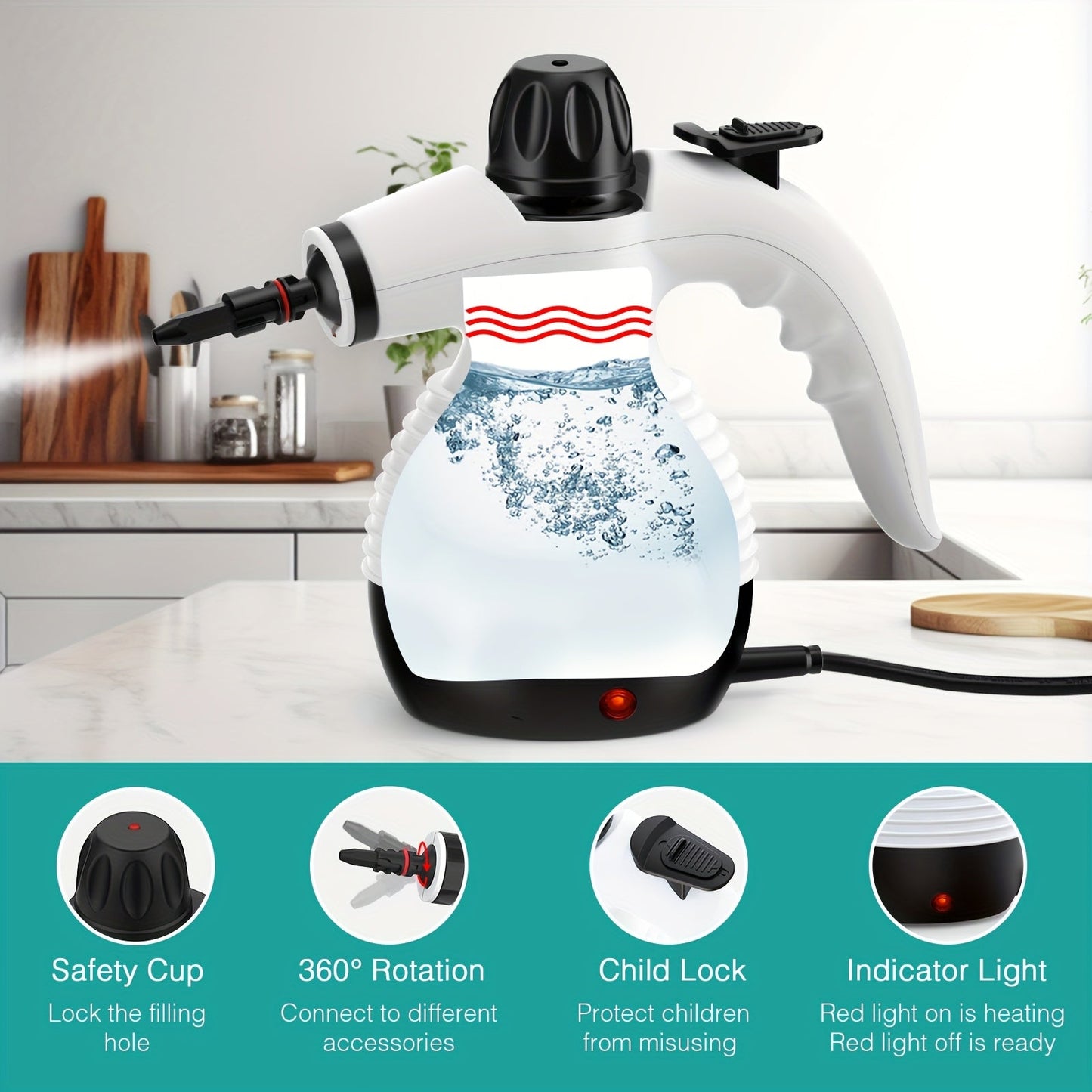 Portable 1200W Handheld Steam Mop Cleaner