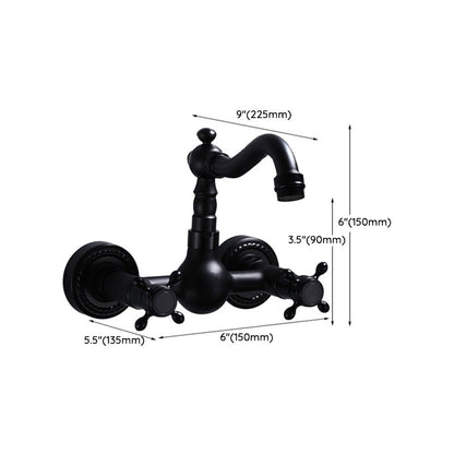 Classic Black Bathroom Sink Faucet Wall Mount Style