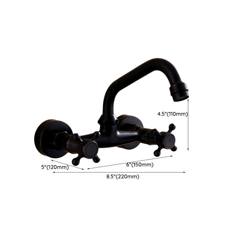 Classic Black Bathroom Sink Faucet Wall Mount Style
