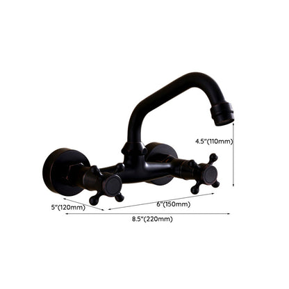 Classic Black Bathroom Sink Faucet Wall Mount Style