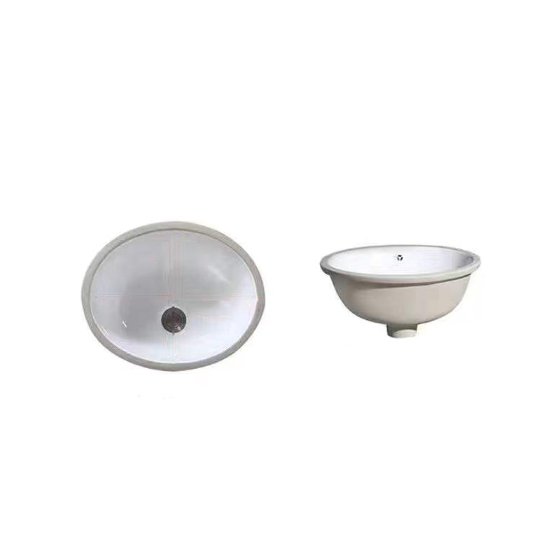Stylish Undermount Oval Ceramic Sink with Pop-Up Drain
