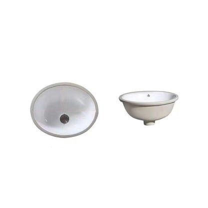 Stylish Undermount Oval Ceramic Sink with Pop-Up Drain
