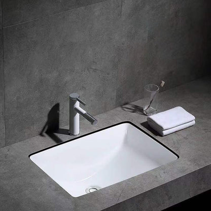 Stylish Undermount Oval Ceramic Sink with Pop-Up Drain