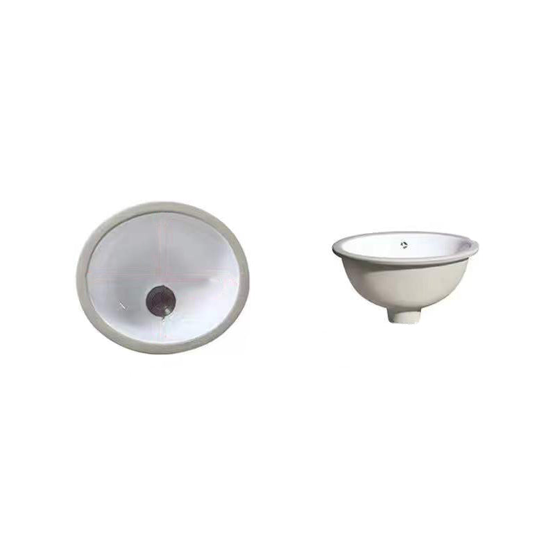 Stylish Undermount Oval Ceramic Sink with Pop-Up Drain - Fesara