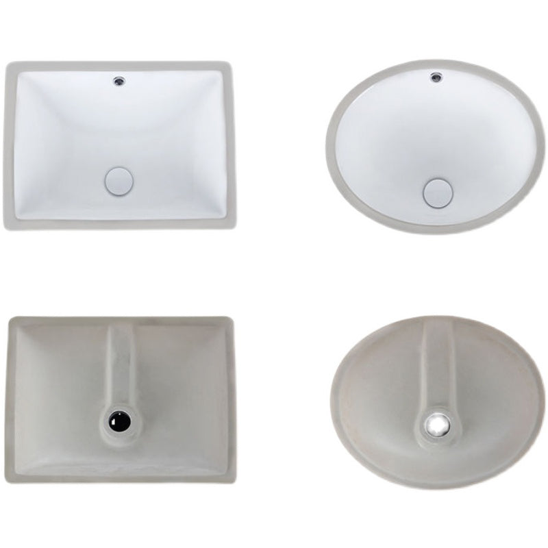 Stylish Undermount Oval Ceramic Sink with Pop-Up Drain