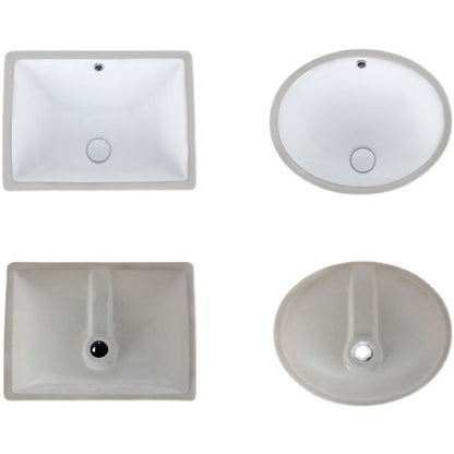 Stylish Undermount Oval Ceramic Sink with Pop-Up Drain