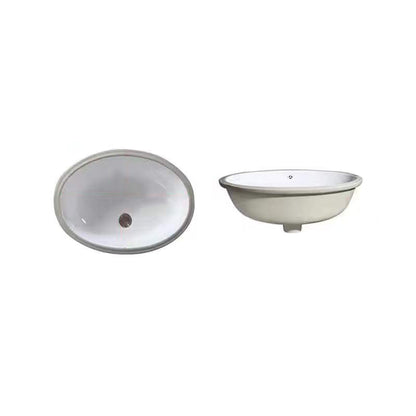 Stylish Undermount Oval Ceramic Sink with Pop-Up Drain