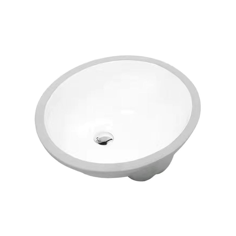 Stylish Undermount Oval Ceramic Sink with Pop-Up Drain