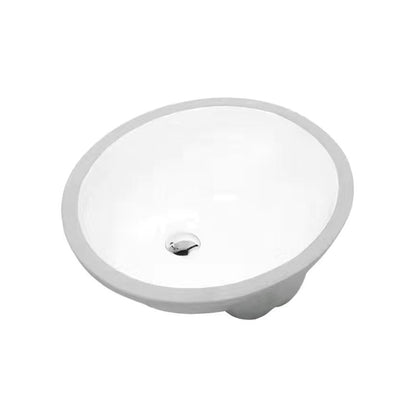 Stylish Undermount Oval Ceramic Sink with Pop-Up Drain