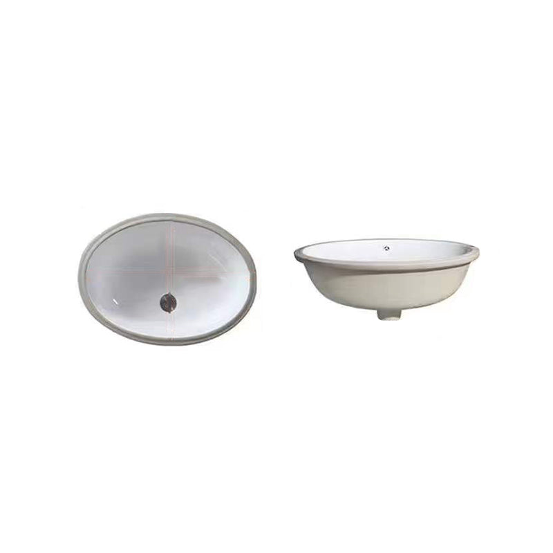 Stylish Undermount Oval Ceramic Sink with Pop-Up Drain