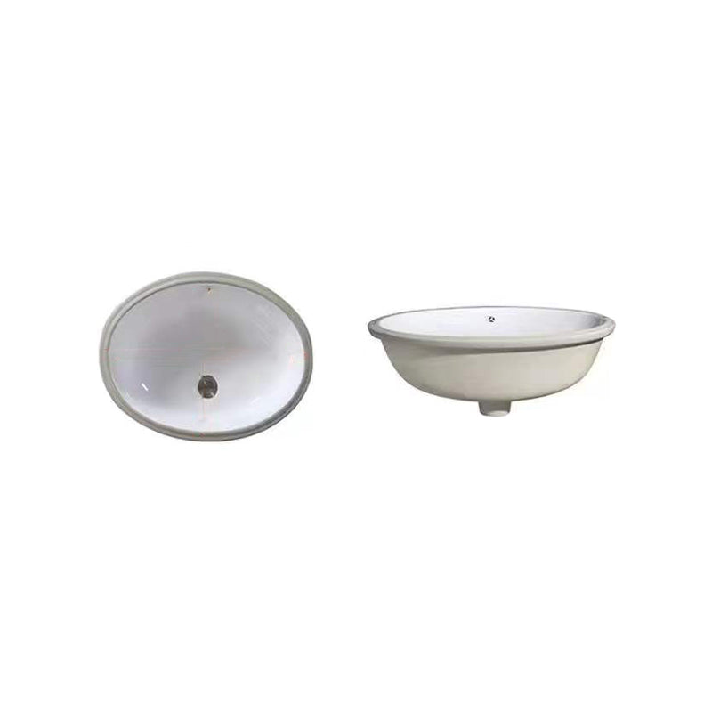 Stylish Undermount Oval Ceramic Sink with Pop-Up Drain