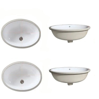 Stylish Undermount Oval Ceramic Sink with Pop-Up Drain