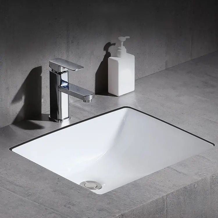 Stylish Undermount Oval Ceramic Sink with Pop-Up Drain