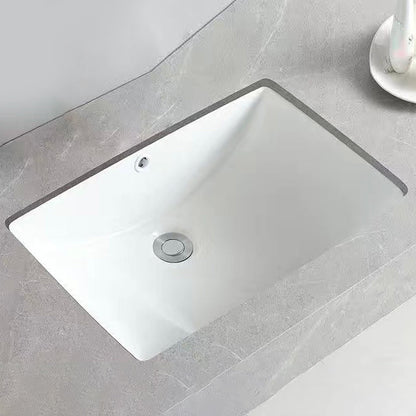 Stylish Undermount Oval Ceramic Sink with Pop-Up Drain