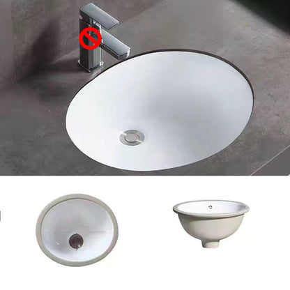 Stylish Undermount Oval Ceramic Sink with Pop-Up Drain