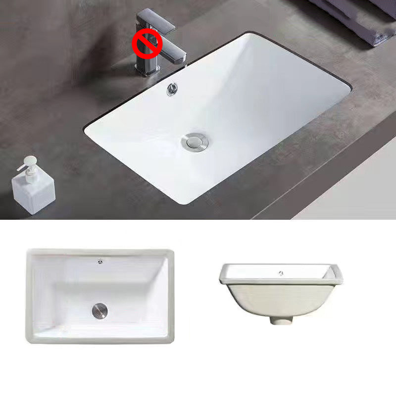 Stylish Undermount Oval Ceramic Sink with Pop-Up Drain