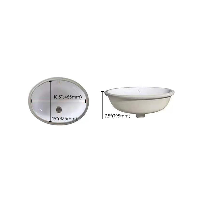 Stylish Undermount Oval Ceramic Sink with Pop-Up Drain