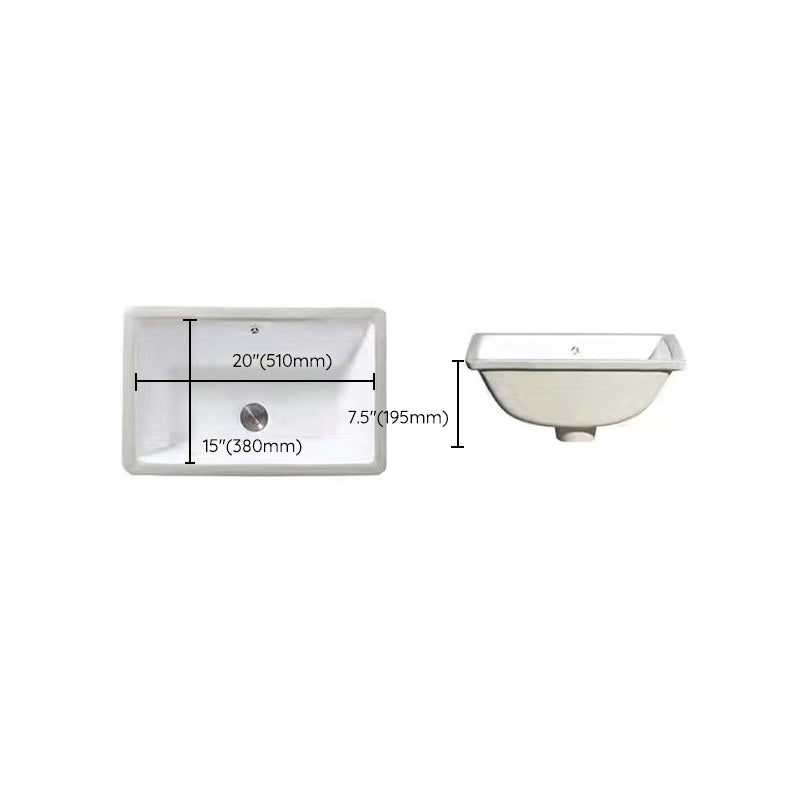 Stylish Undermount Oval Ceramic Sink with Pop-Up Drain