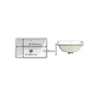 Stylish Undermount Oval Ceramic Sink with Pop-Up Drain