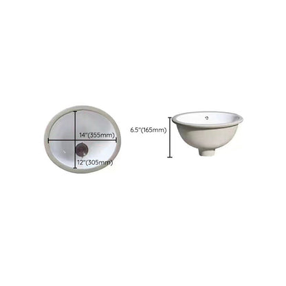 Stylish Undermount Oval Ceramic Sink with Pop-Up Drain