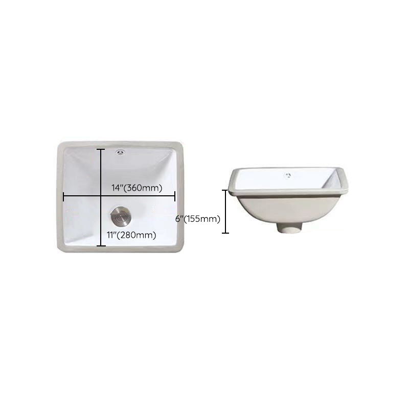 Stylish Undermount Oval Ceramic Sink with Pop-Up Drain