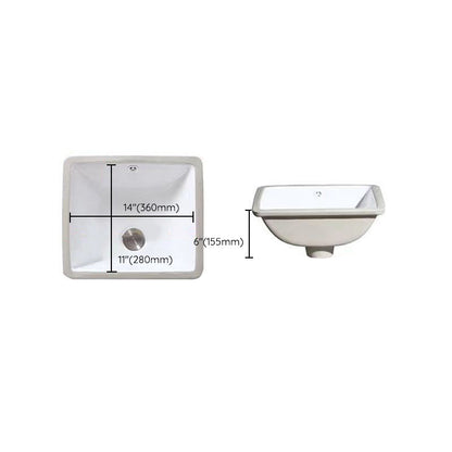 Stylish Undermount Oval Ceramic Sink with Pop-Up Drain
