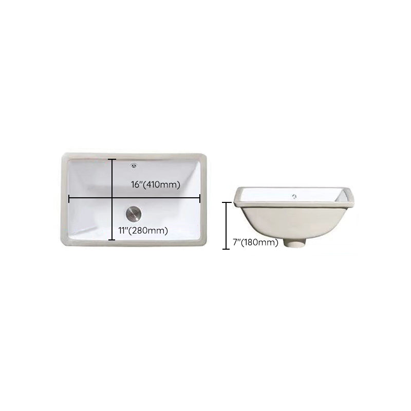 Stylish Undermount Oval Ceramic Sink with Pop-Up Drain