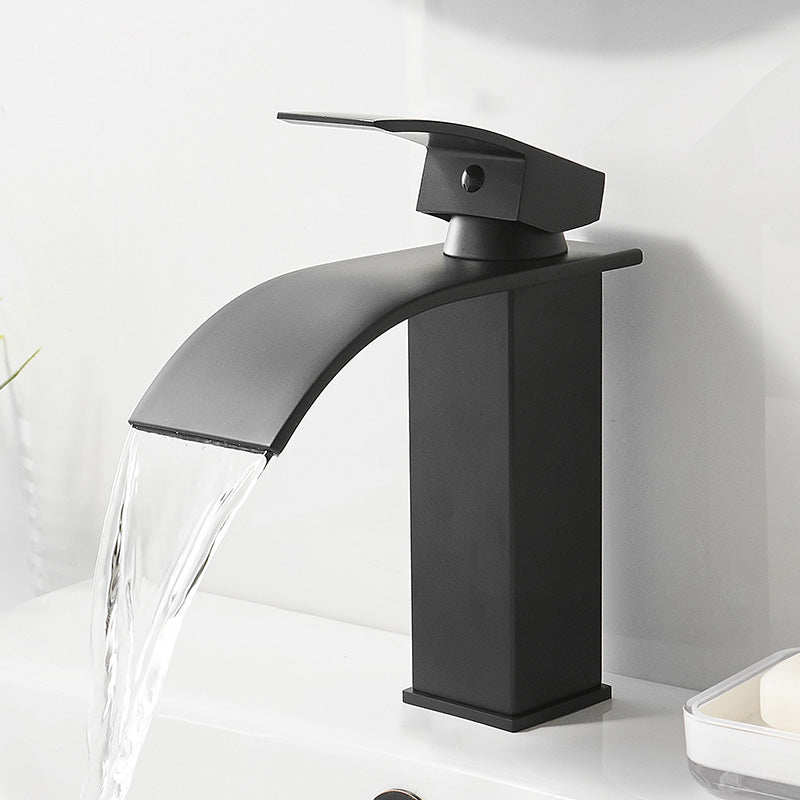 Luxury Bathroom Faucet Waterfall Spout Brass Handle Sink Mixer - Fesara