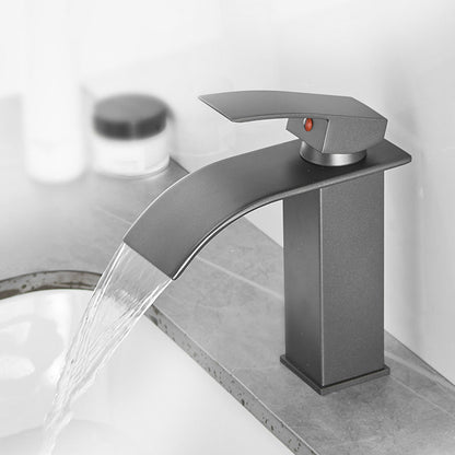 Luxury Bathroom Faucet Waterfall Spout Brass Handle Sink Mixer