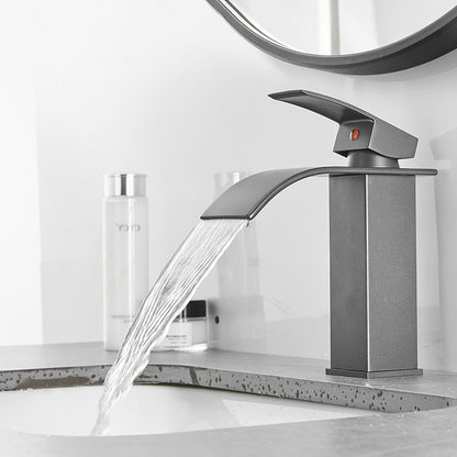 Luxury Bathroom Faucet Waterfall Spout Brass Handle Sink Mixer