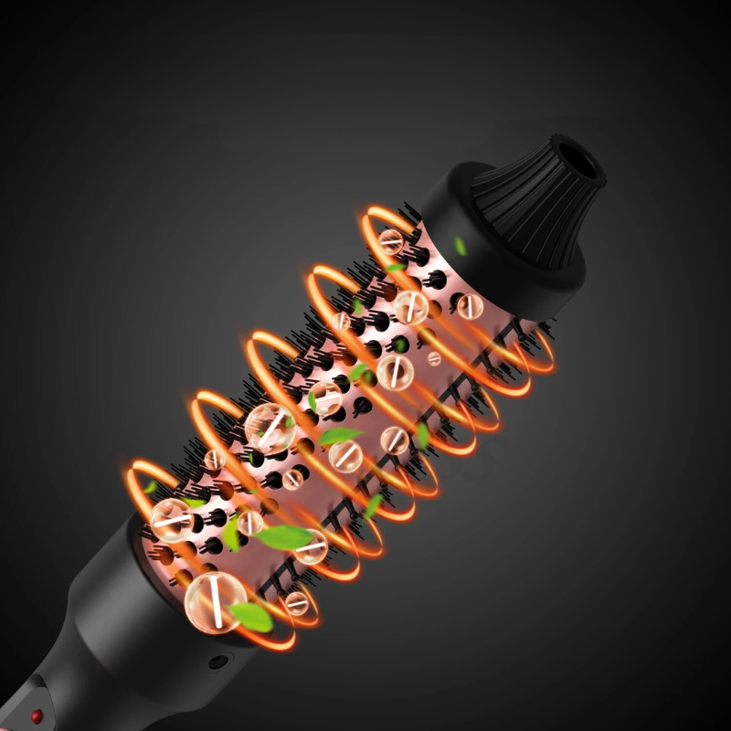 Heat Curling Ceramic Hair Brush Styler