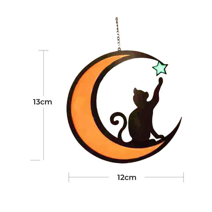 Cute Moon Cat Acrylic Pendant Necklace - Fesara