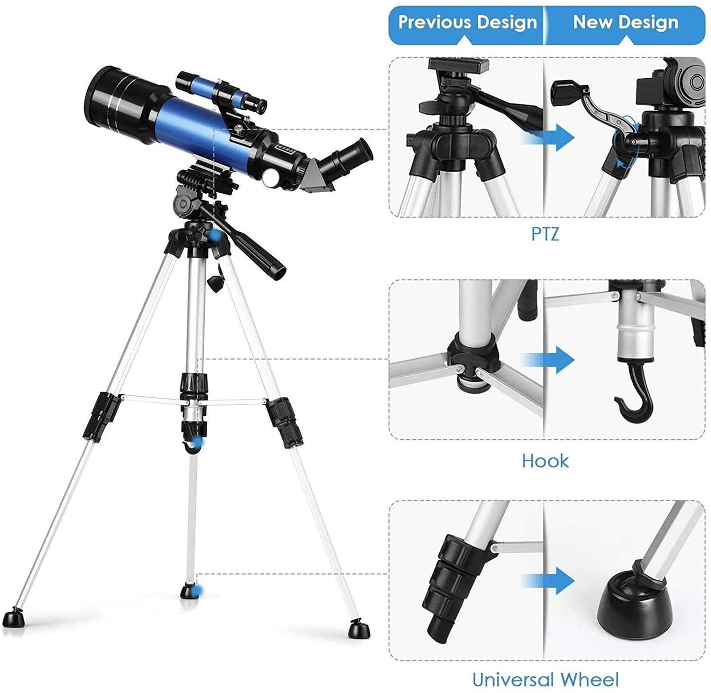 70mm 67x Magnification Telescope With Adjustable Tripod 4