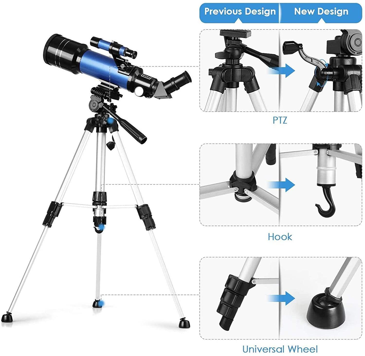 70mm 67x Magnification Telescope With Adjustable Tripod 4