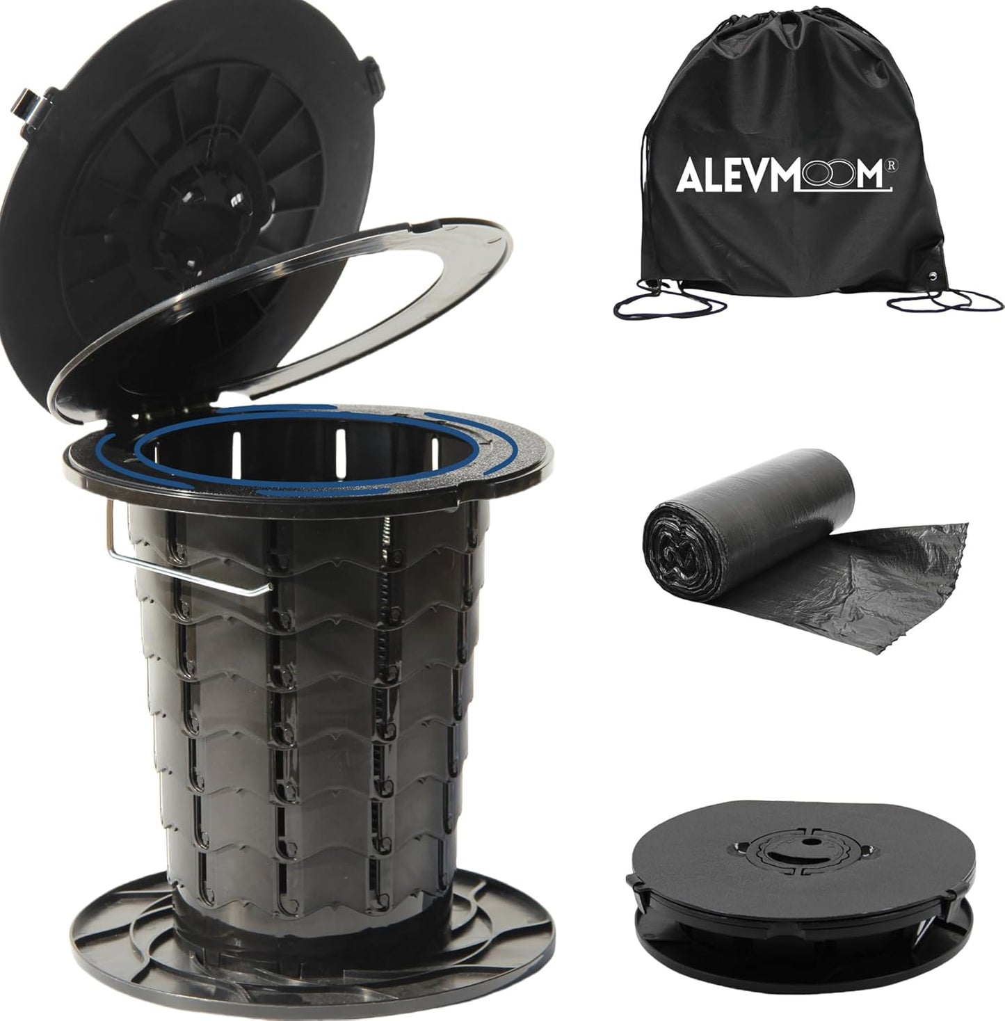 Compact Portable Camping Toilet with Adjustable Seat