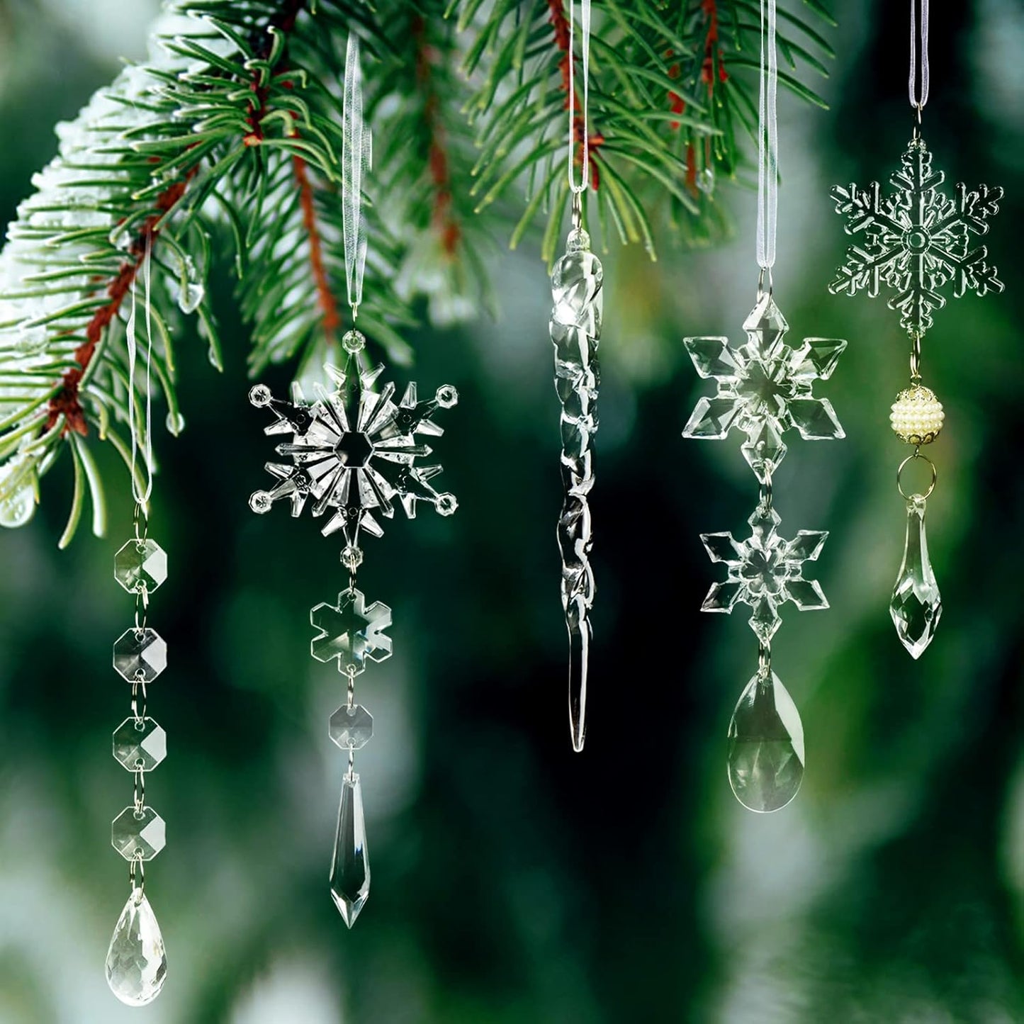 Sparkling Glass Holiday Ornament Set