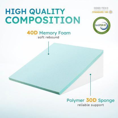 Comfortable Cooling Memory Foam Wedge Pillow for Back Pain